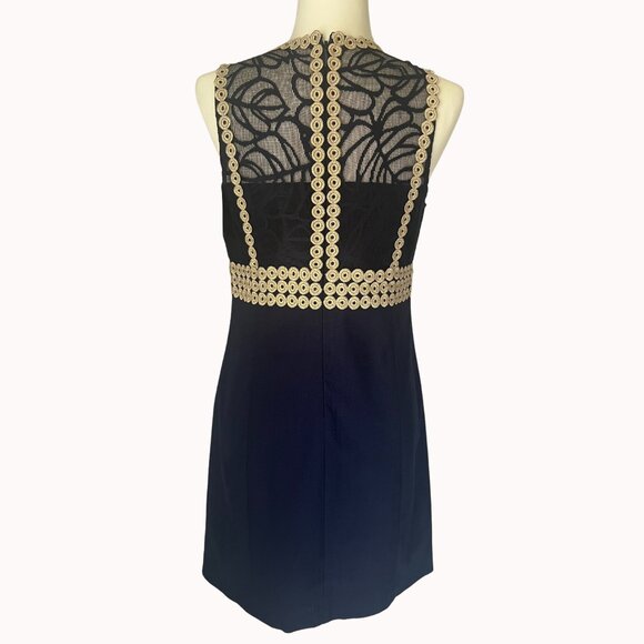Lilly Pulitzer Leigh Shift Dress Navy Lace Trim NWT 4 - Picture 4 of 8
